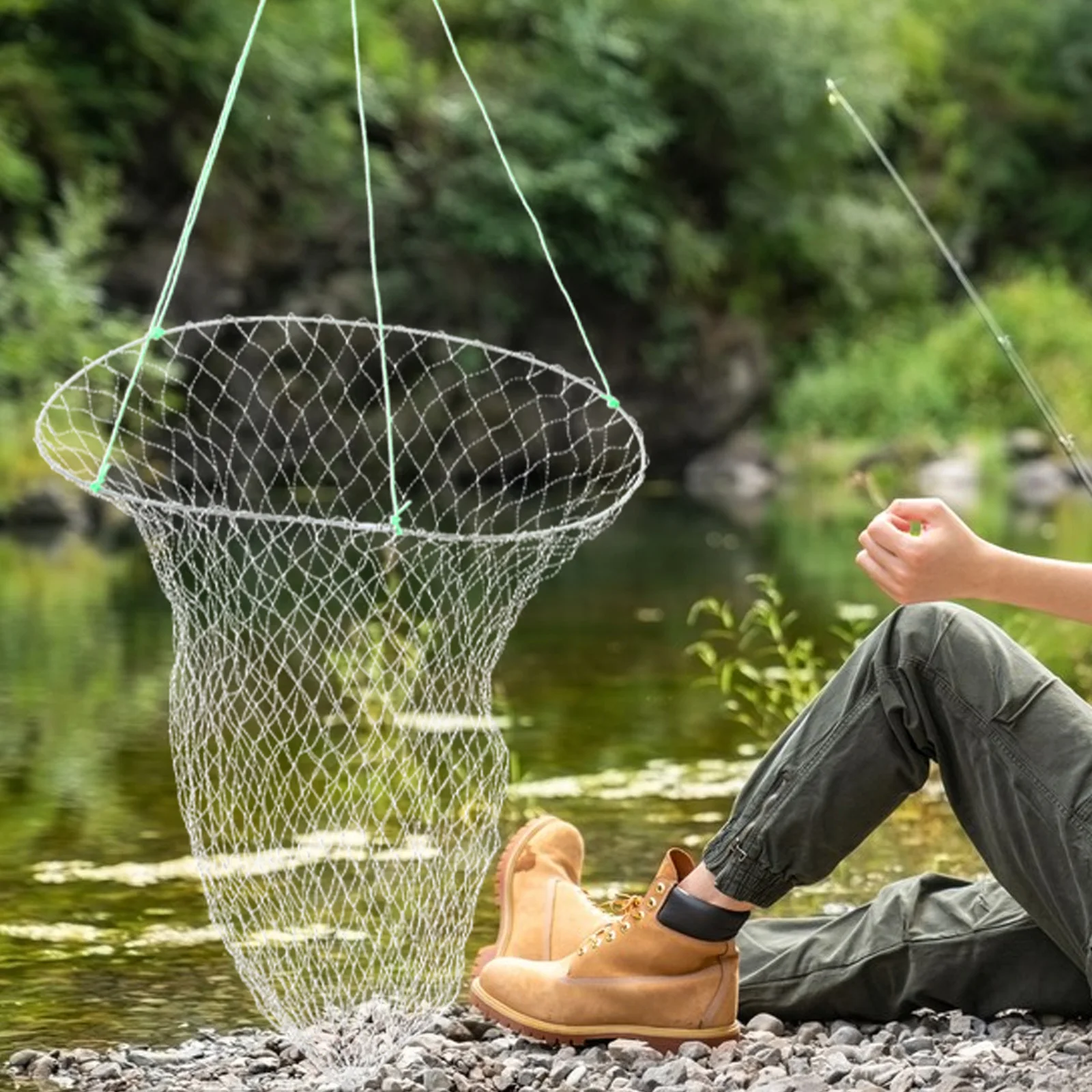 

Portable Fishing Foldable Heavy Duty For Fish Crab Crawfish Landing Pier Bridge Outdoor Use Foldable Fishing Net Crab