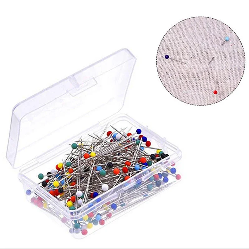 50/100 pçs pinos de costura 38mm pérola bola cabeça push pins em linha reta acolchoado pinos para costura jóias decoração diy ferramentas de costura