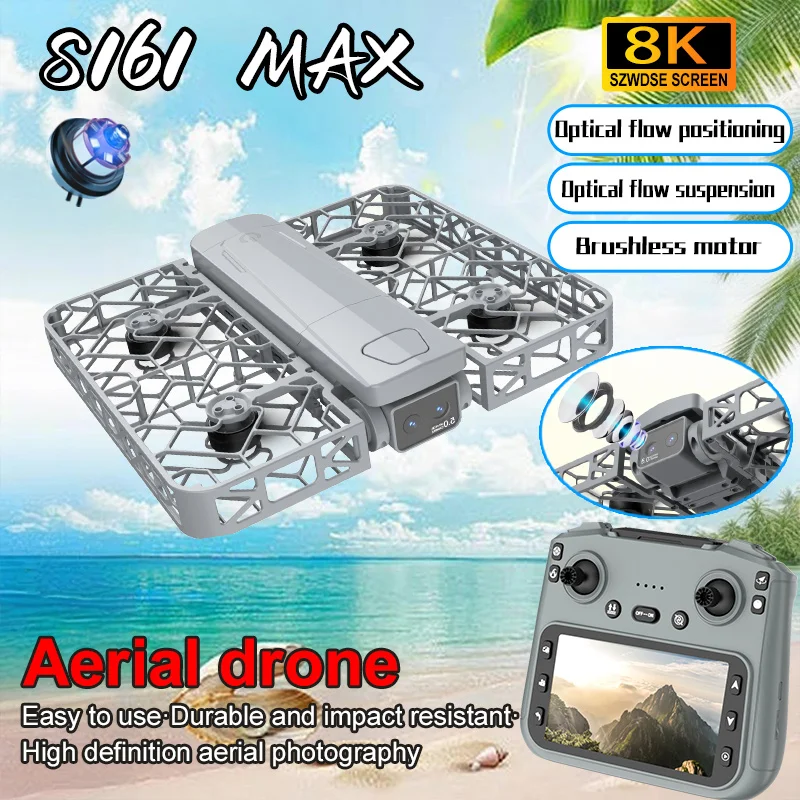 

2025 New S161 Mini Drone Professional 8K Camera with WiFi FPV UAV Screen Remote Control Brushless motor Quadcopter Festival Gift