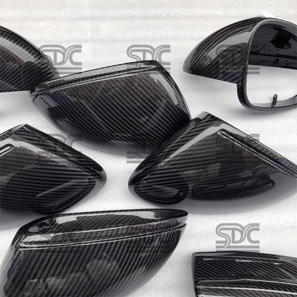 For Porsche Cayenne S Coupe Turbo GT E-Hybrid Macan EV Real Dry Carbon Mirrors Replace Exterior Side Mirror Covers Caps LHD RHD