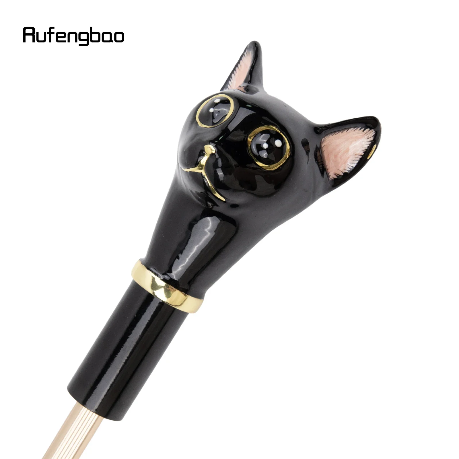 Black Cat Kitten Handle Women Men\'s Umbrella, Automatic Umbrella, Folding UV Protection Sunny and Rainy Days Windproof Umbrella