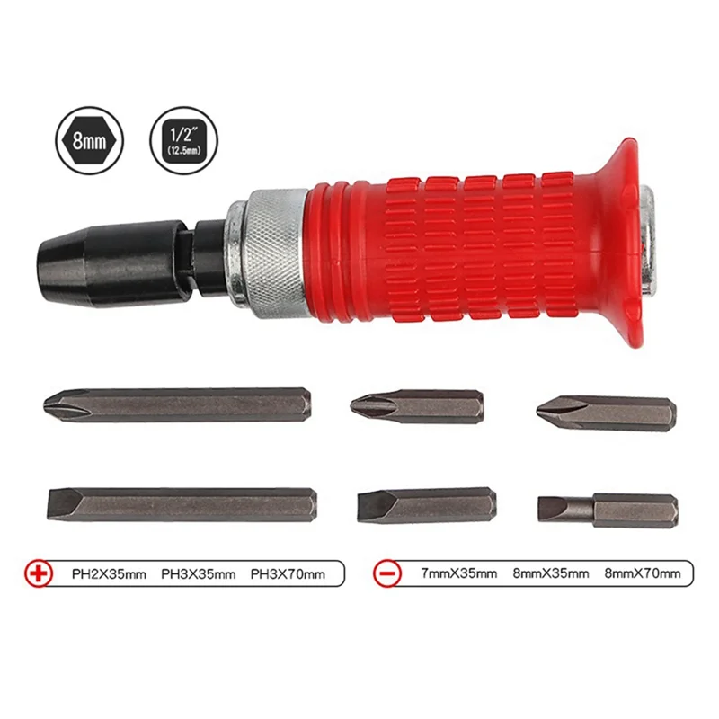 

AA76-7PCS Impact Screwdriver Set Impact Screwdriver Impact Screwdriver Stubborn Rust Dead Screwdriver Percussion Batch