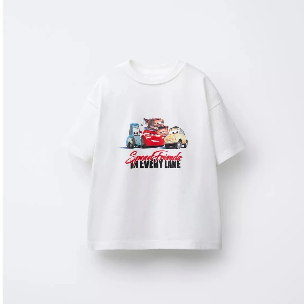 Vestiti estivi Disney 2-7 anni Ragazzi Cartoon TShirt Moda casual Manica corta Bambini Cartoon Stampato Nuovo stile T-shirt in puro cotone