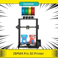 Zonestar Z8pm4 Pro Extruder 4-In-1-Out Kleur-Mixing 3d Printer Lcd-Scherm Hoge Precisie Resolutie Diy Kit 300Mm X 300Mm X 400Mm