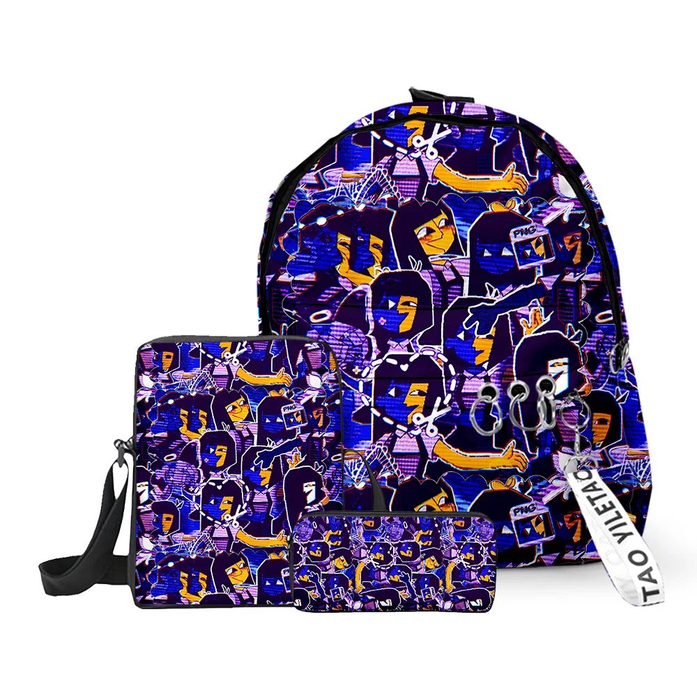 Hip Hop Muda ENA Dream BBQ Gambar 3D 3 Buah/Set Tas Travel Murid Anak-anak Gantungan Kunci Ransel Kecil Tas Bahu Kotak Pensil