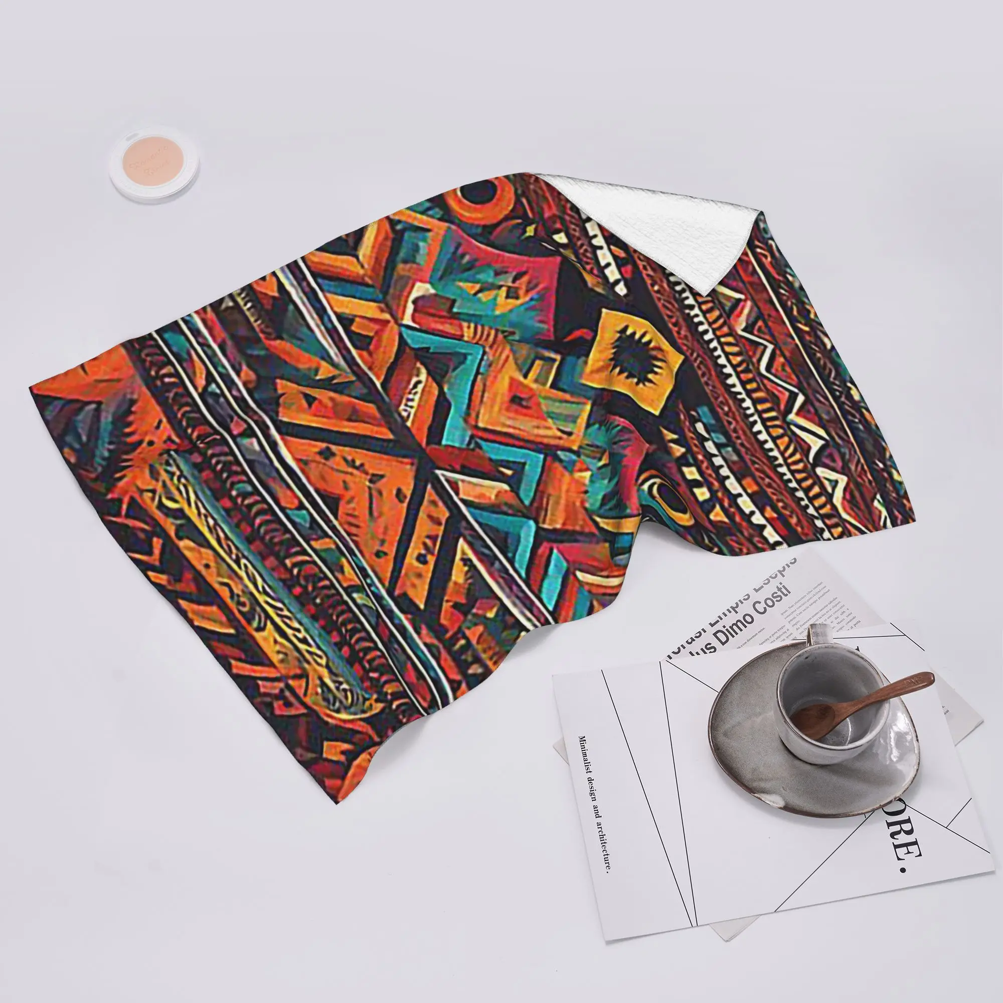 Custom Painted original tribal patterns Soft Face Towel Quick Dry Pool Bath Cotton Towels Absorbent Quick