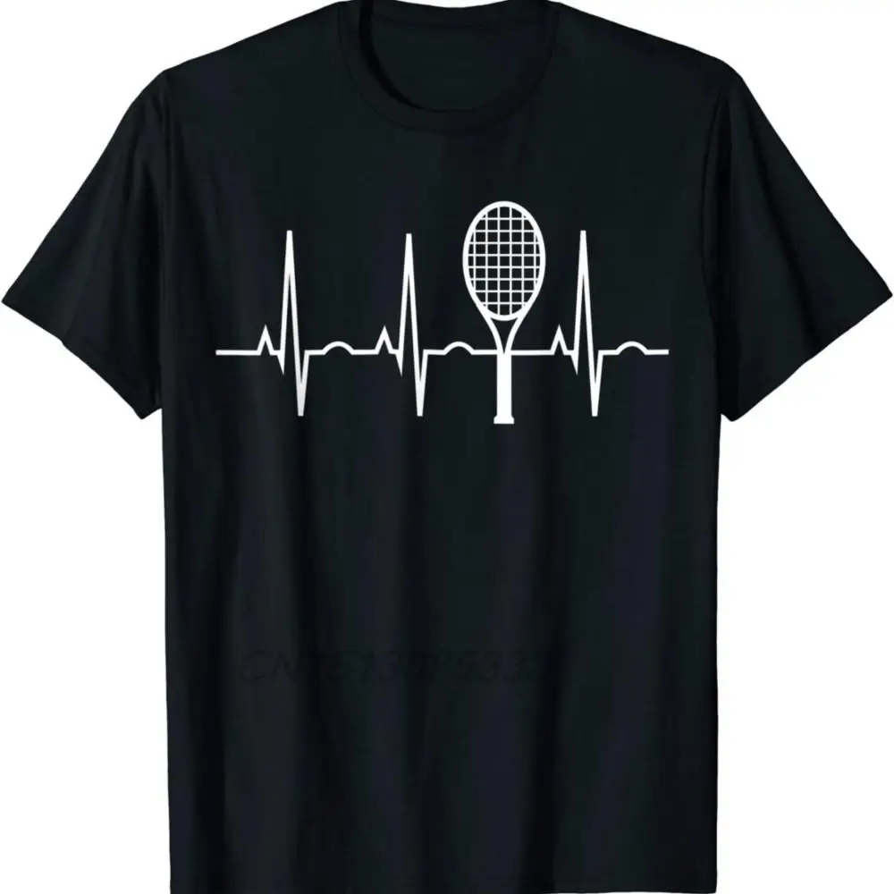 Yalla Habibi Vintage Tennis Sports Lover Men Women T-shirts Tennis Racket Heartbeat Man Cotton T-shirts for Players & Coaches