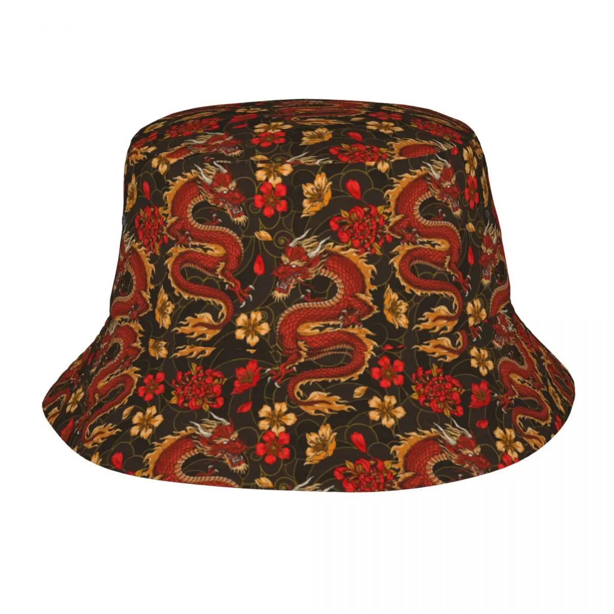 Dangerous Dragons Pattern Bucket Hat Fisherman Foldable Women Men Sunscreen Shade Cap