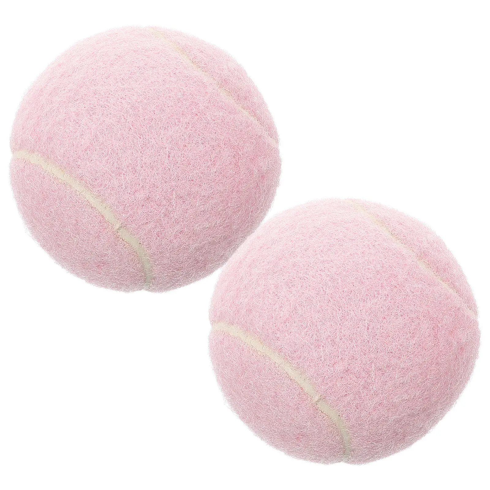 

2Pcs Training Tennis Playground Pink Rubber Tennis Balls Beginner Practice Ball for Player Faster