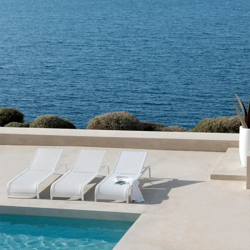 

Modern Simple Design Outdoor Beach Furniture Waterproof Fabric Sun Lounger Chair for Hotel Sea Side Pool for Exterior Use