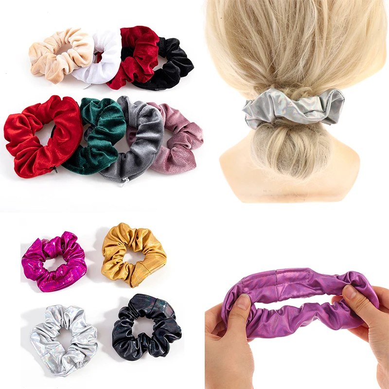 Sight Secret Hair Tie Hair Scrunchie ⁣⁣⁣⁣Hidden Storage Hair Scrunchie With Stash Pocket Hide Key Cash For Travel Running Safe