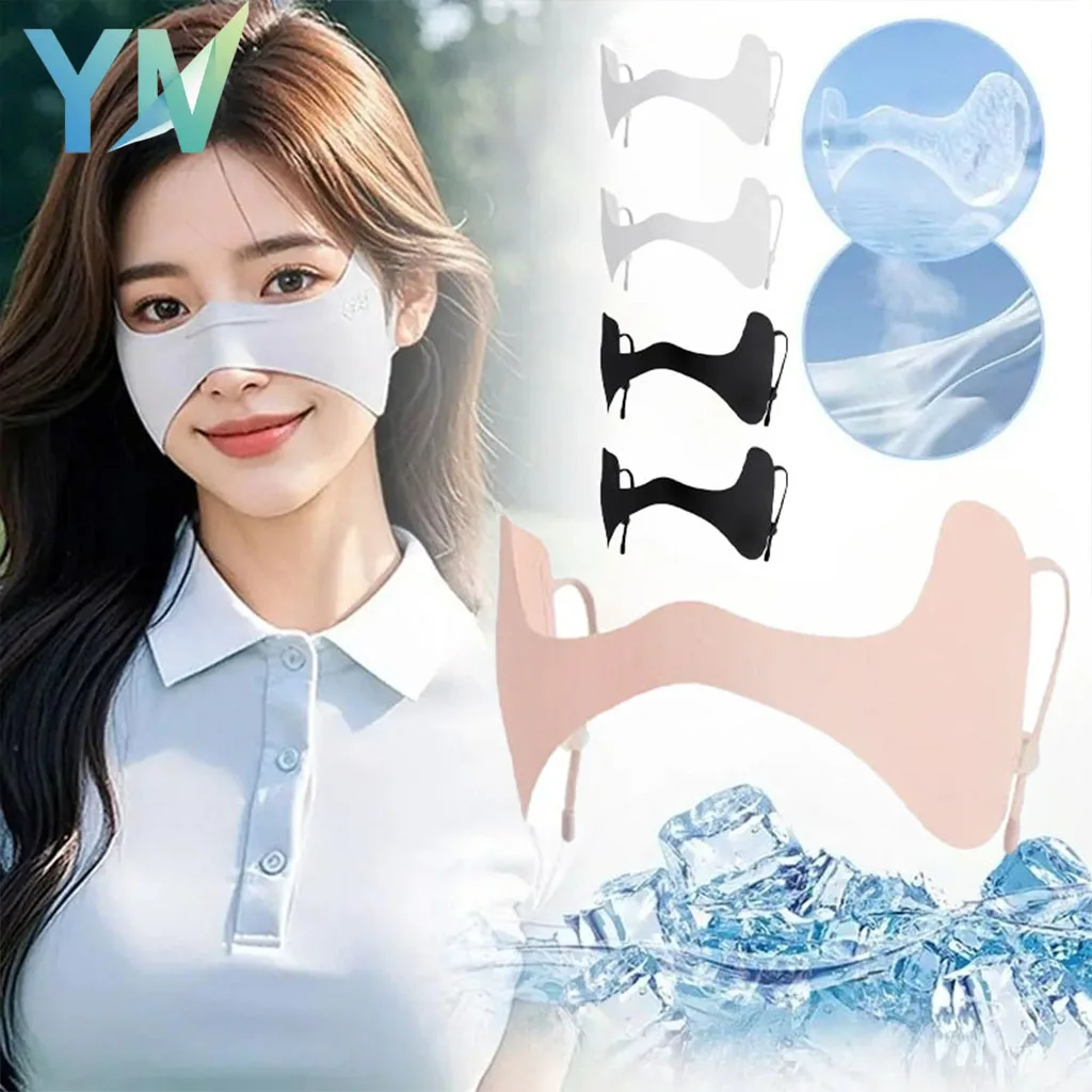 Ice Silk Golf Face Mask UV Protection Butterfly Balaclava Eye Cover Cooling Breathable Seamless for Women Men Outdoor