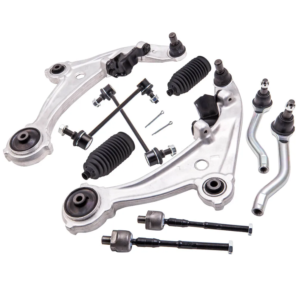 MaXpeedingrods 10 Pcs Tie Rod End Link & Front Lower Control Arms for Nissan Altima 2013 3.5L Couple Models