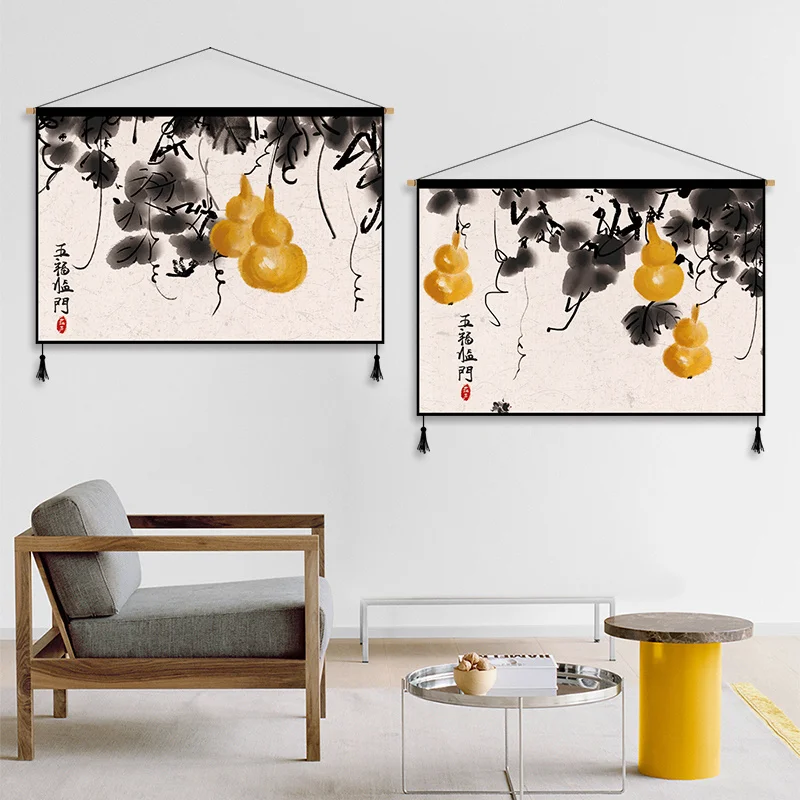 Mysterious Eastern Literature Ancient Rhyme Hanging Painting Ancient Chinese Literati Decorative Living Study Tea Room Tapestry