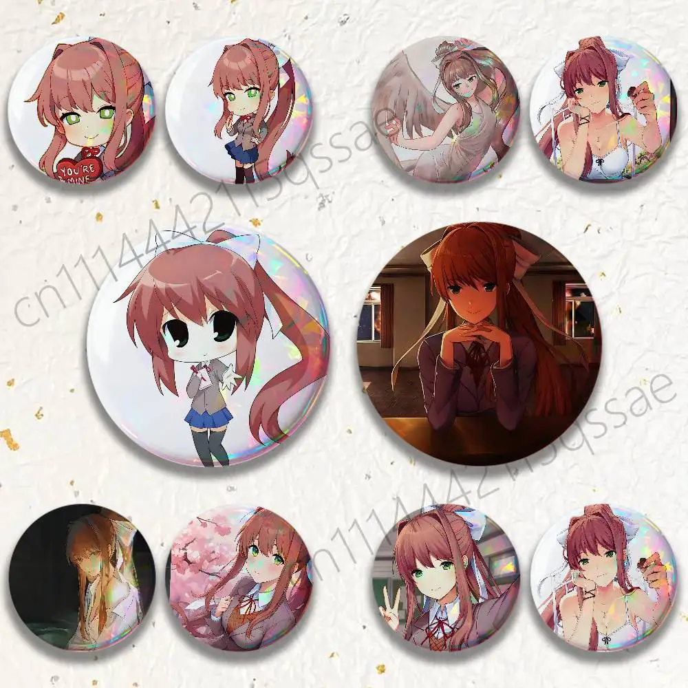M-Monika 25/32/44/58/75mm Badges Tinplate Soft Button Pin Brooch Metal Badge Custom Jewelry Accessories Hat Bag Lapel