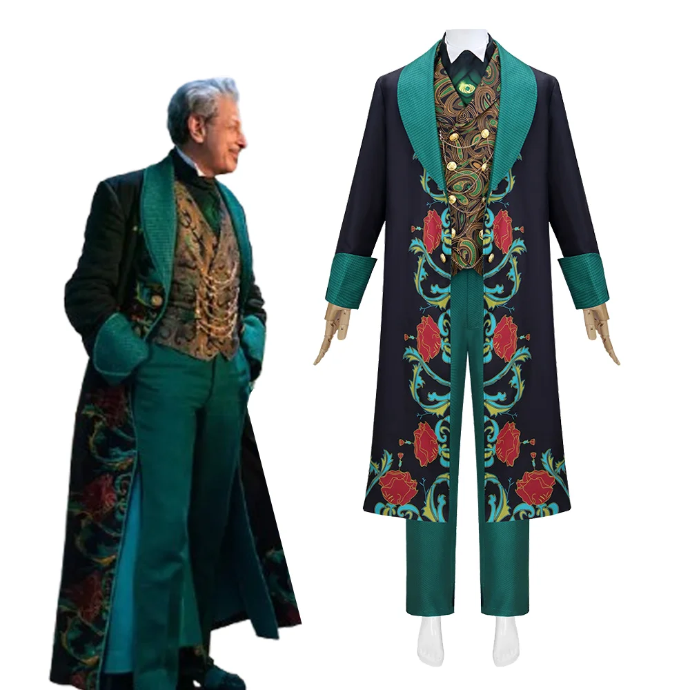 Disfraz de mago para hombre, chaqueta de película malvada, chaleco, pantalones, conjunto para adultos y niños, traje de juego de rol, disfraz de Carnaval de Halloween, eventos