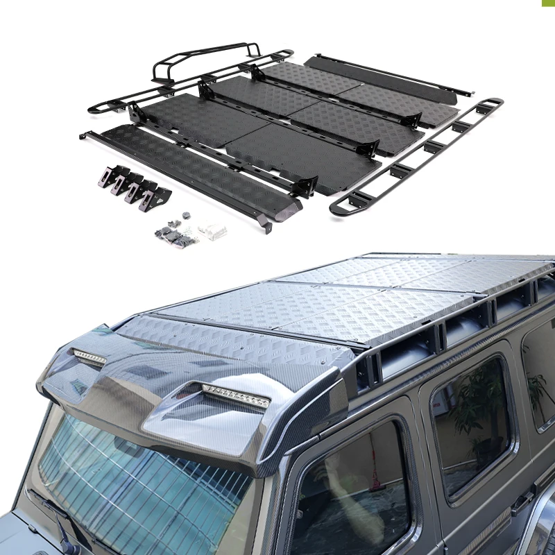 

2019-2022year W464 G63 4X4 Roof Rack With Rear Ladder for G Class G63 G500 G464 G350 G500 G63 Roof Luggage Rack