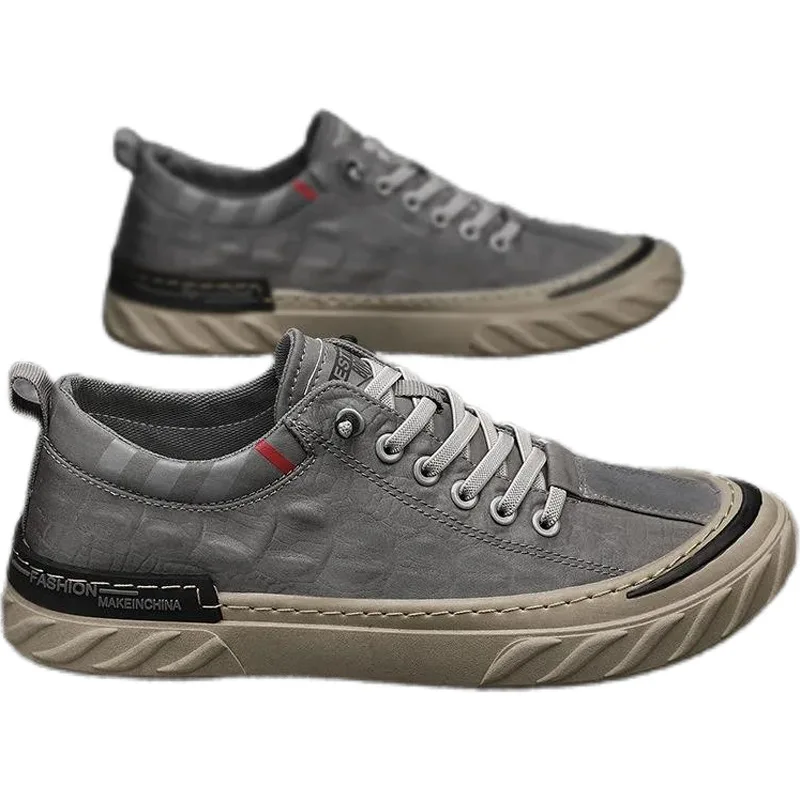 Zapatos de lona cómodos que combinan con todo para hombre, zapatillas transpirables de tela de seda de hielo, calzado informal para caminar, mocasines deportivos al aire libre