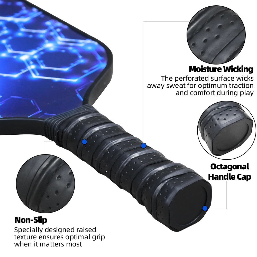 

Pickleball Paddles Set of 2, Professional-Grade Honeycomb Core Paddles with 4 Balls, Durable Carry Bag for Adults & Youth, Indoo