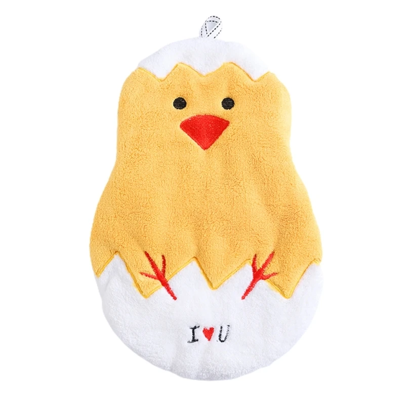 

2024 New Cartoon Animal Lovely Duck Wipe Towel Absorbent Hanging Wash Hands Towel Soft Plush Handkerchief Wipe Clean Cloth