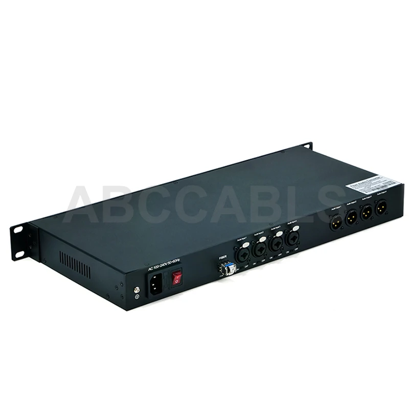 ABCCABLS 1U Rack Mount 8 Channel Balanced XLR Audio Fiber Optic Extender LC Single Mode Audio Transceiver