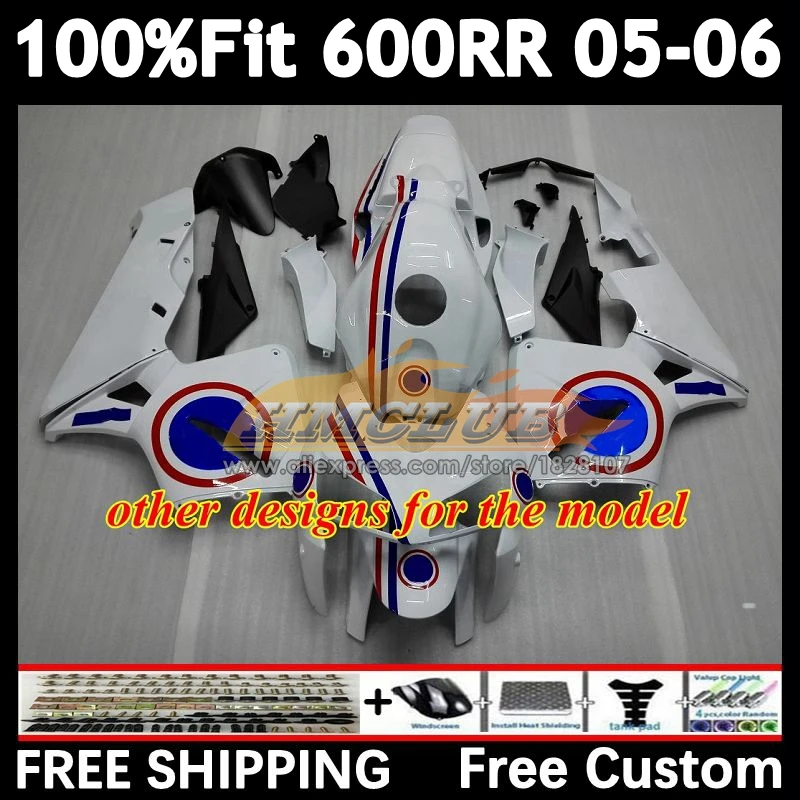 Injeksi untuk HONDA CBR600 CBR 600 RR CC repsol perak 600RR 600F5 600CC F5 59No.6 CBR600RR 05 06 CBR600F5 2005 2006 OEM Fairing