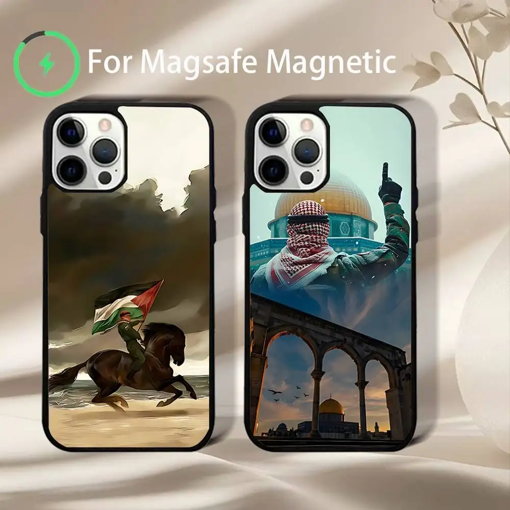 

P-Palestines-F-Flag Map Phone Case For iPhone 17,16,15,14,13,12,11,Pro,Max,Plus,Mini,SE4,E Magnetic Magsafe Wireless Charging