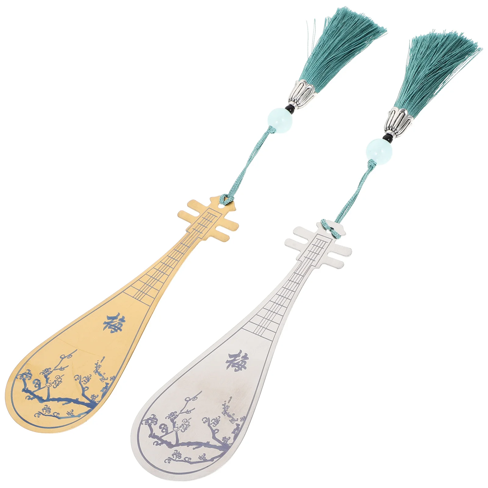 

2Pcs Unique Design Chinese Style Bookmarks Pretty Hanging Ornaments for Readers Students Writers Gift Book Marker