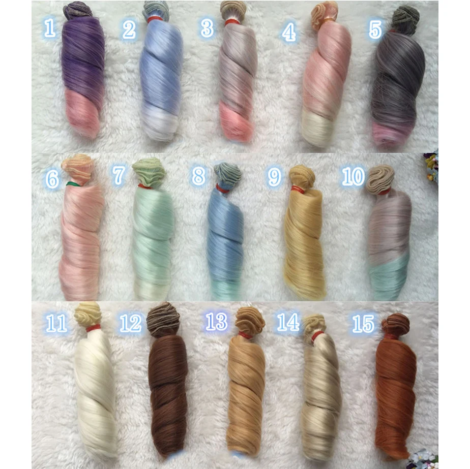 Fashion 15cm DIY Mini Tresses Doll High-Temperature Material Straight Hair Wig For BJD Synthetic Doll Accessories