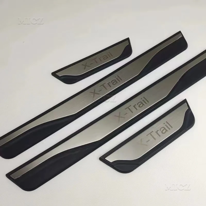 

For Nissan X-Trail T32 Car Accessories ABS Stainless Steel Door Sill Pedal Scuff Plate 2020 2021 4pcs