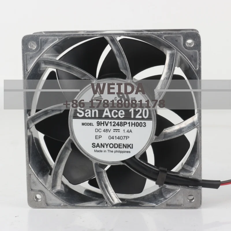 سانيو 5 فولت 12 فولت 24 فولت DC48V 1.4A التيار المتناوب EC 12038 120X120X38 مللي متر 12 سنتيمتر الألومنيوم الإطار ارتفاع حجم الهواء محول 9HV1248P1H003 مروحة التبريد #1