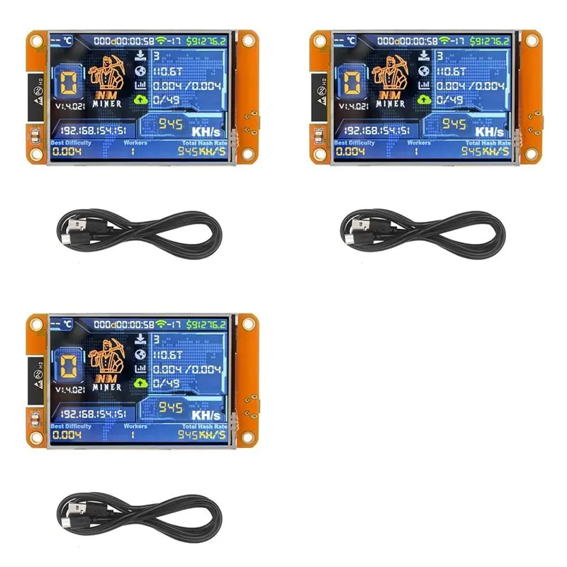 

Exquisite-3X Nmminer Nerdminer 945KH/S Harshrate 2,8-дюймовый интеллектуальный дисплей Bitcoin Crypto Solo Lottery Miner Модернизированный Nerdminer