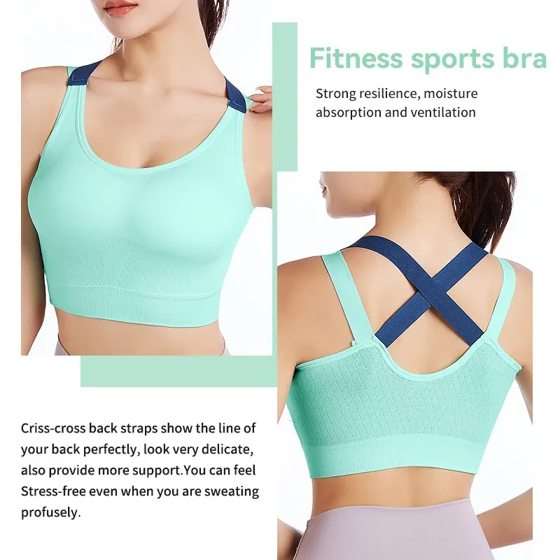 Women Seamless Bra Camisole Tanks Underwear Crop Top L XL Black Green Gray Skin Breathable Sexy Sports Fitness Yoga Casual