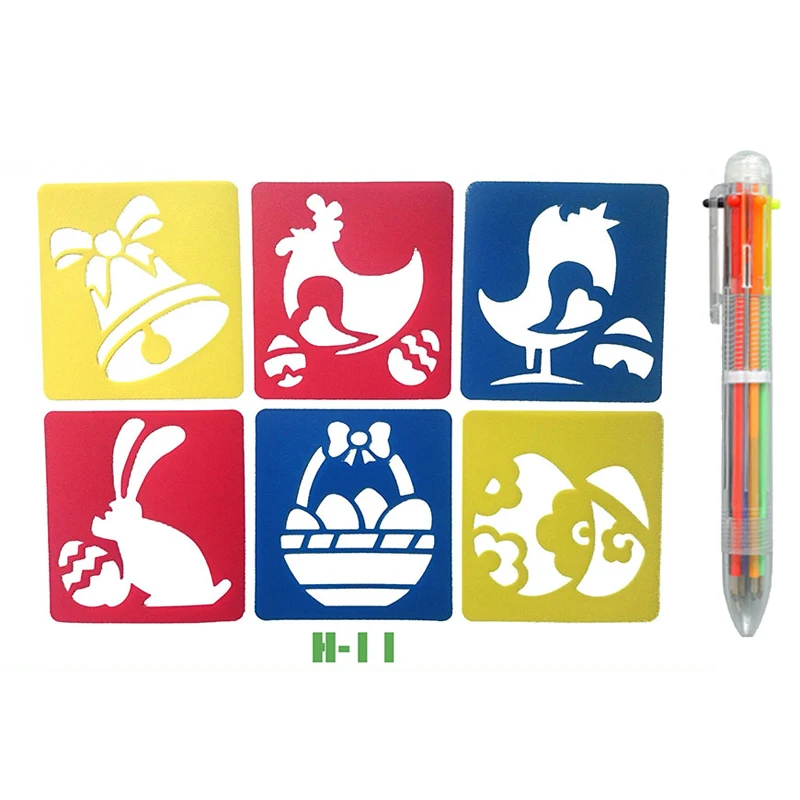 DIY Cartoon Shape Drawing Stencils for Educational Art