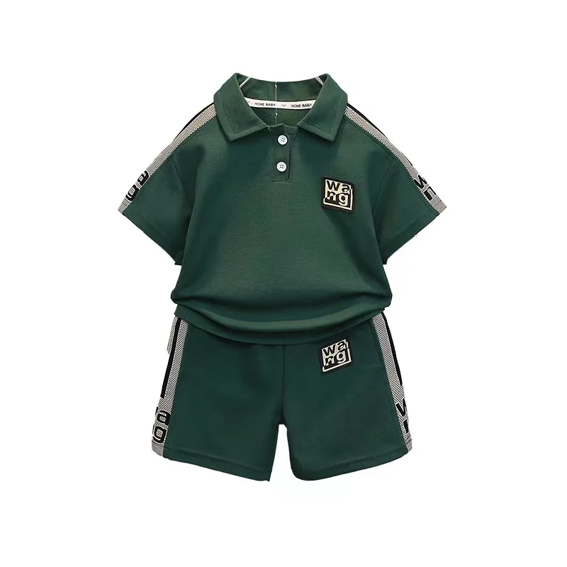 Infant Summer Children Boys Girls Cotton Clothes Kids Lapel T-shirt + Shorts 2Pcs/Sets Toddler Tracksuit Infant Casual Outfits