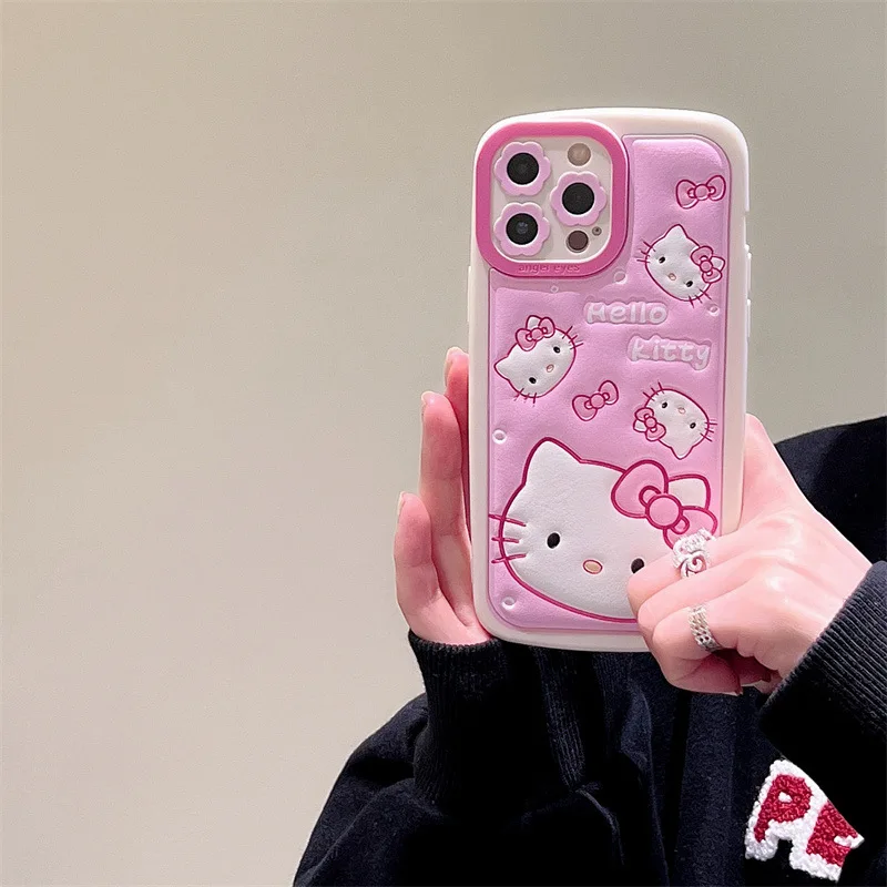 ピンクの携帯電話ケースハローキティ,愛らしい猫,漫画,iPhone用