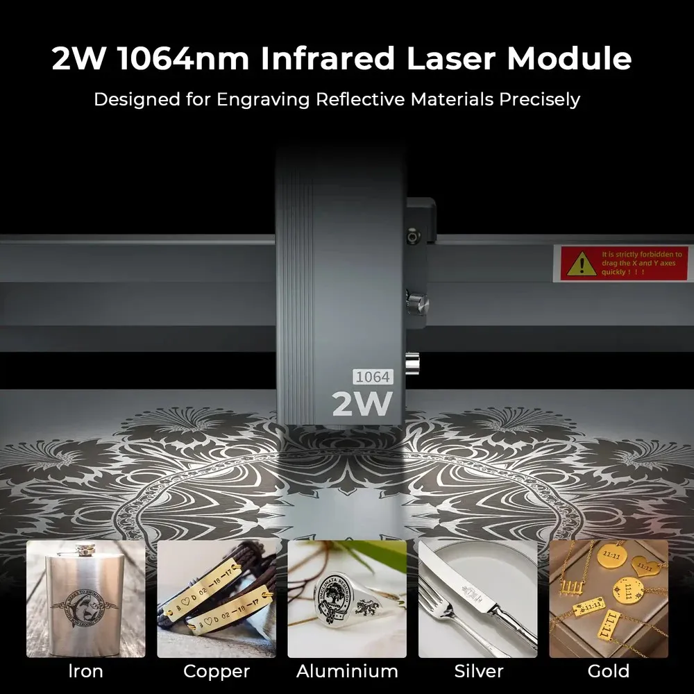 2W LR4-2B 1064nm Infrared Laser Module for Ortur Laser Engraver Engraving Head Replacement Tools For Metal Plastic Acrylic