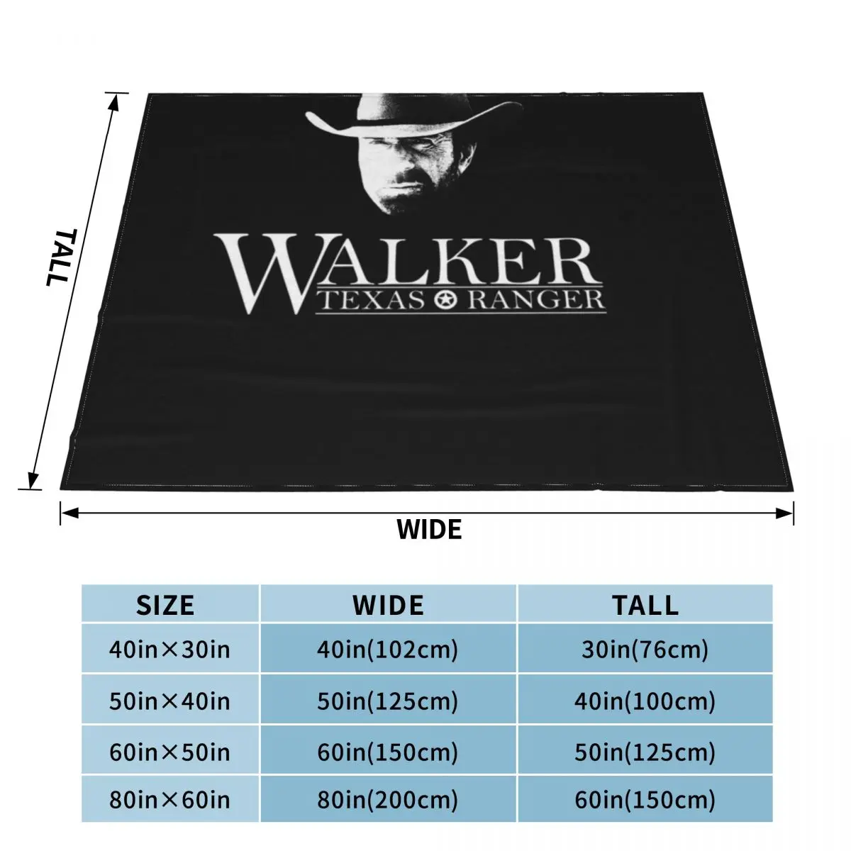 Walker Texas Ranger (Chuck Norris) Head and Logo Essential Throw Blanket Personalized Gift Soft Plaid