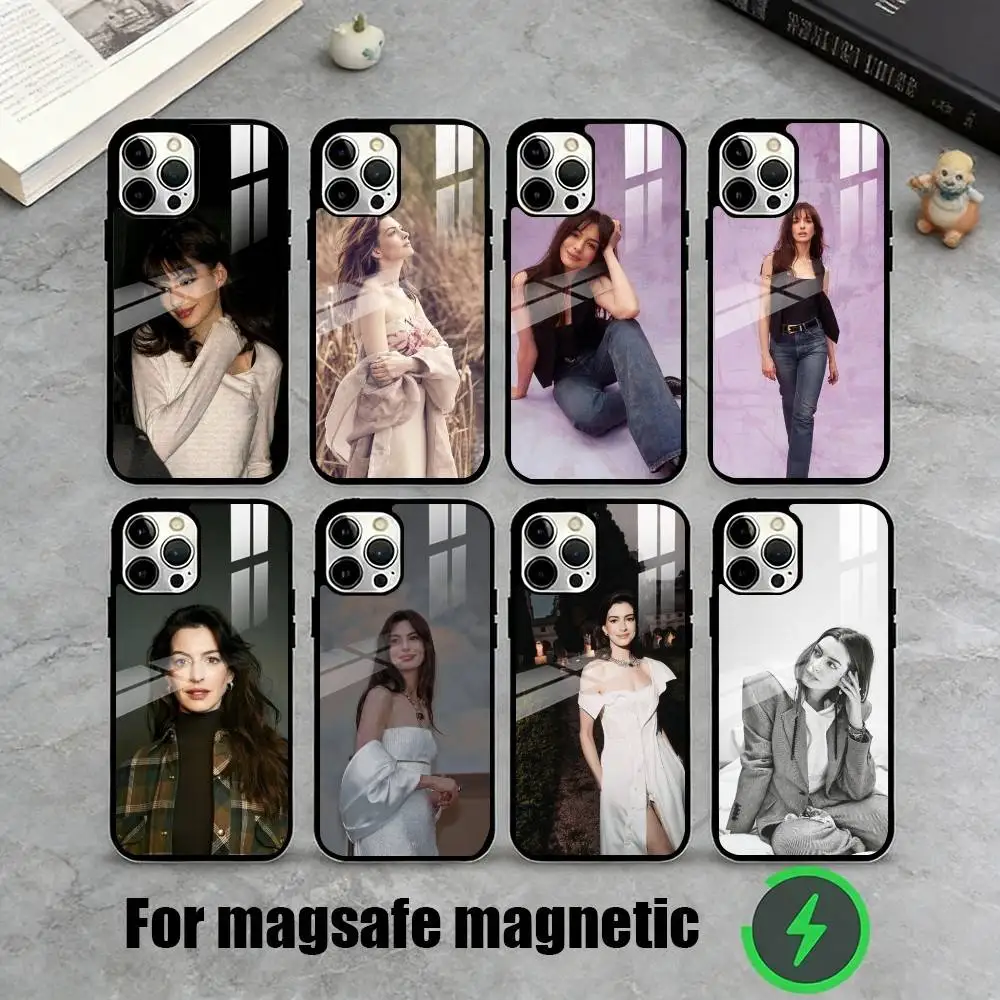 

A-Anne Hathaway Met Gala Iconic Look Phone Case For iPhone17,16,15,14,13,12,11 Plus,Pro Magnetic For Magsafe Wireless Charging