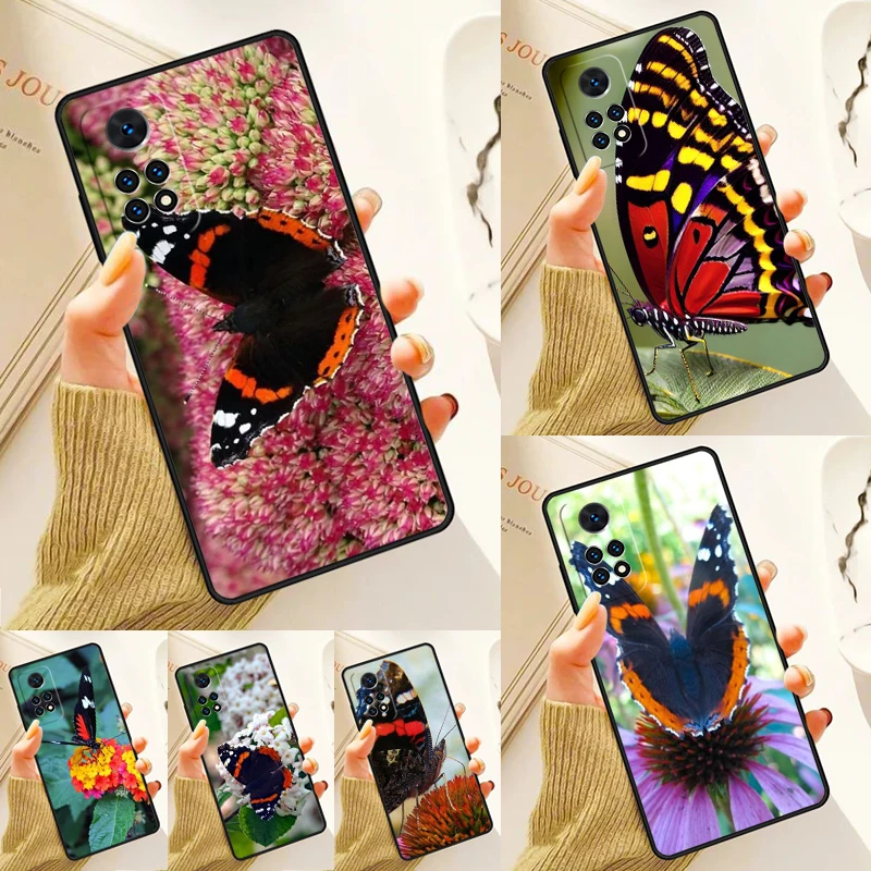 Red Admiral Butterflies Moths Case For Samsung Galaxy S24 Plus S23 S20 S21FE Lite S22 Ultra Note 20 S8 S9 S10 Phone Coque