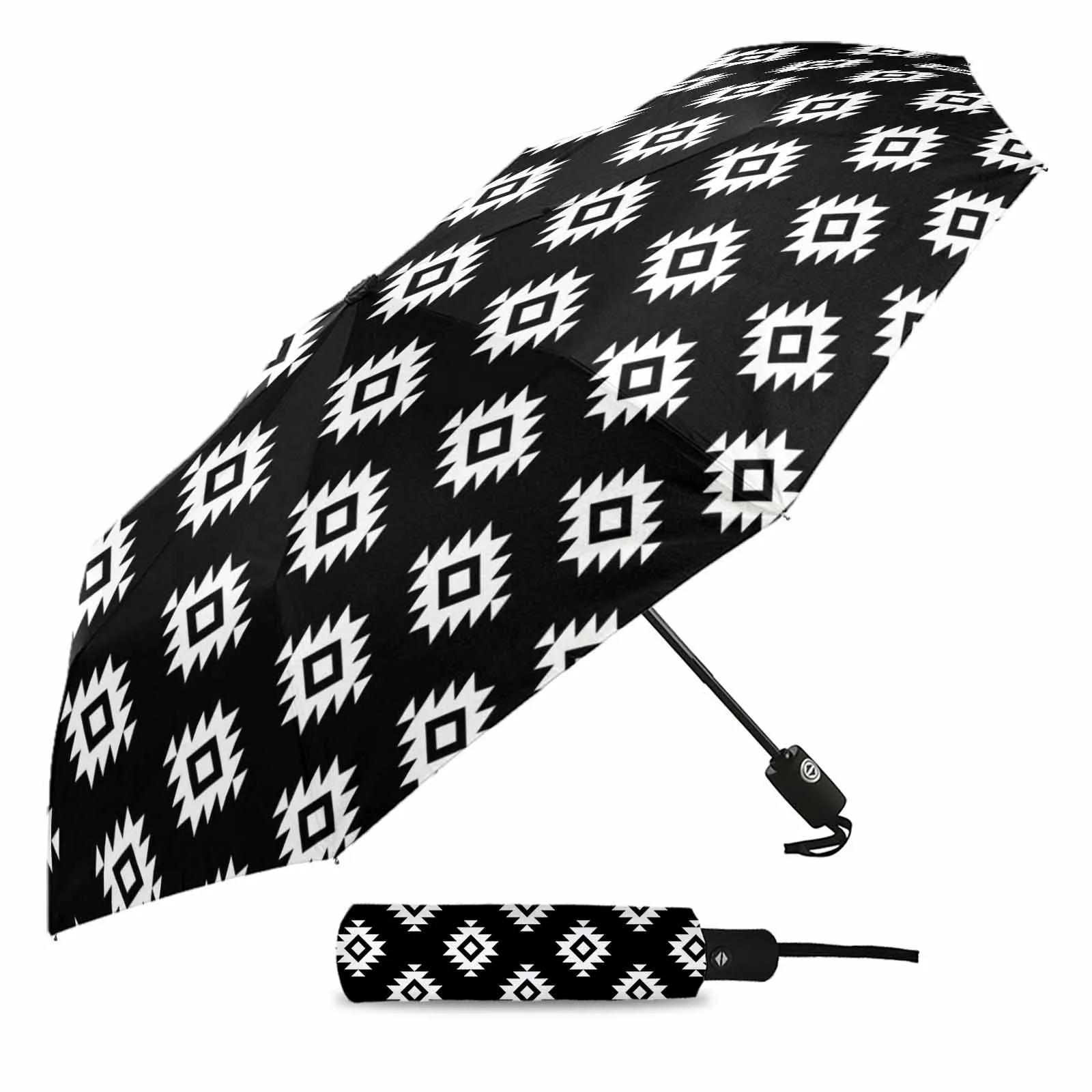 Bohemian Aztec Texture Automatic Umbrella Travel Folding Umbrella Portable Parasol Windproof Umbrellas