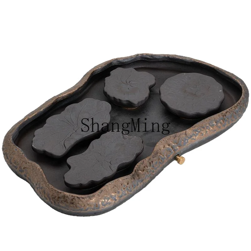 

PYH new ceramic tea tray New Chinese-style household creative dry brewing table Small tea set Storage type