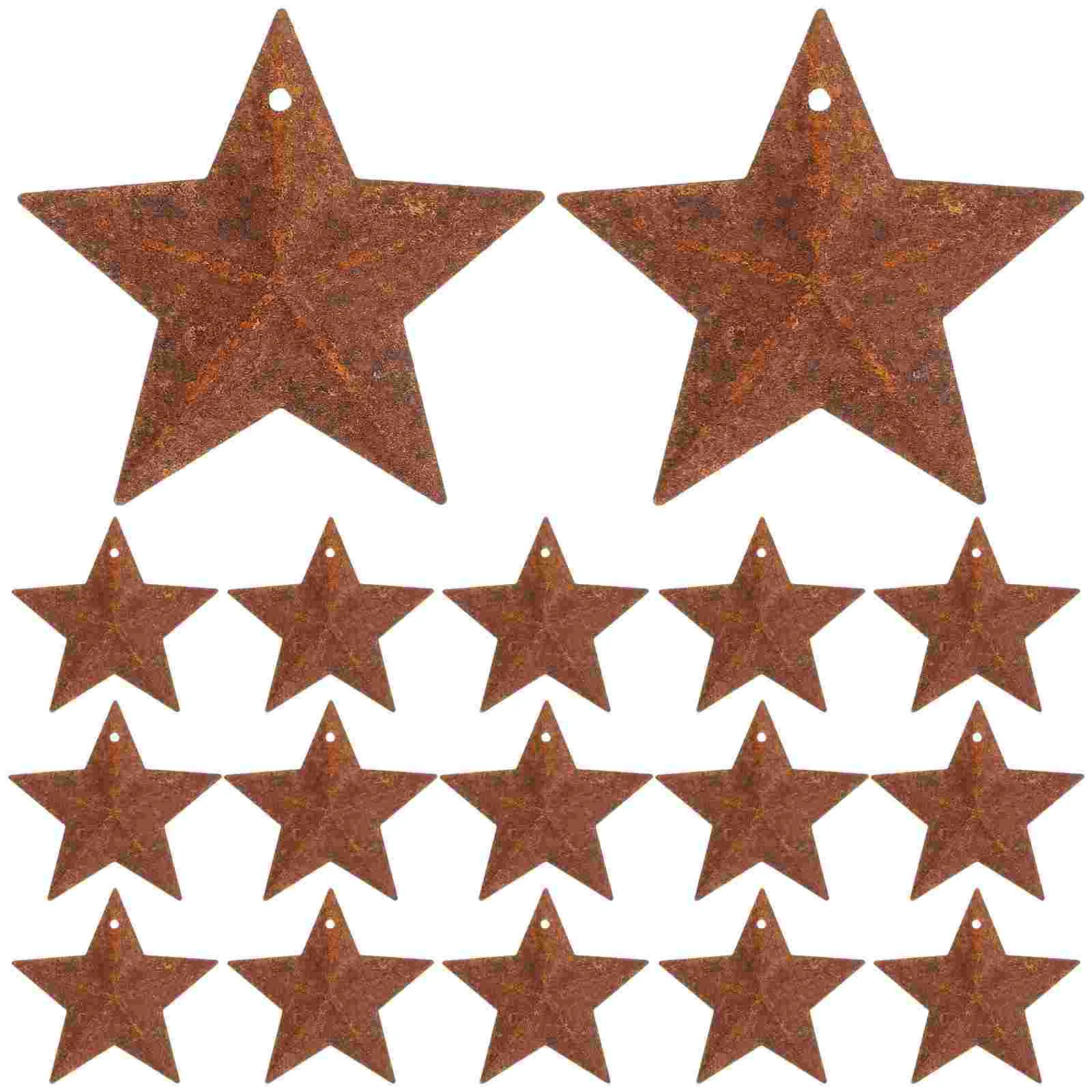 

50 Pcs Christmas Decorations Metal Stars for outside Pendants Charms Iron Bell Rusty Crafts DIY Accessories Hanging