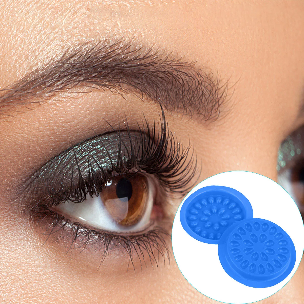 

100pcs Eyelash Extension Tray Colorful Small Size Waterproof Reusable Lightweight Flower Shaped Pallet For Grafting Lashes Tool