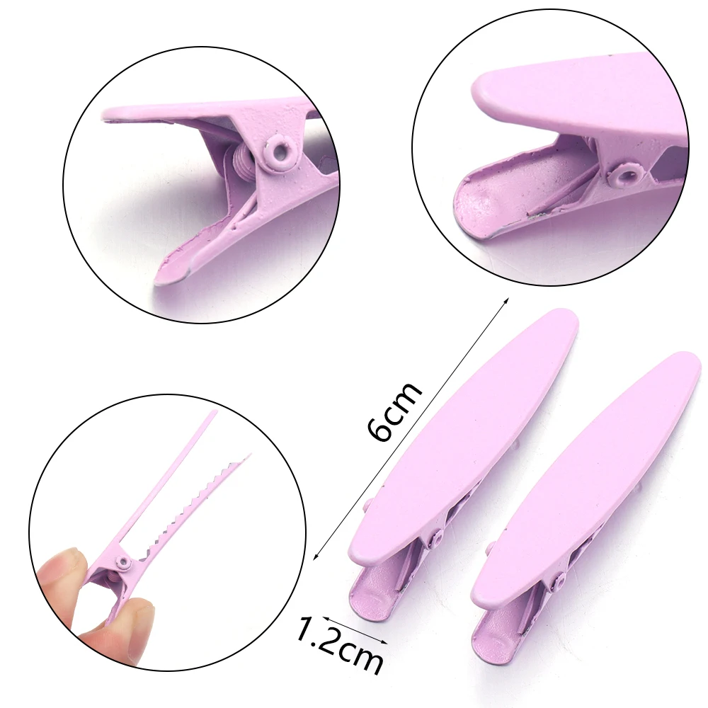 20 stücke Metall Haar Clips Bunte 6 cm Oval Geometrische Haarnadel Haar Seite Clips Entenschnabel Clip Barrettes Für Frauen haar Zubehör – Detail 2