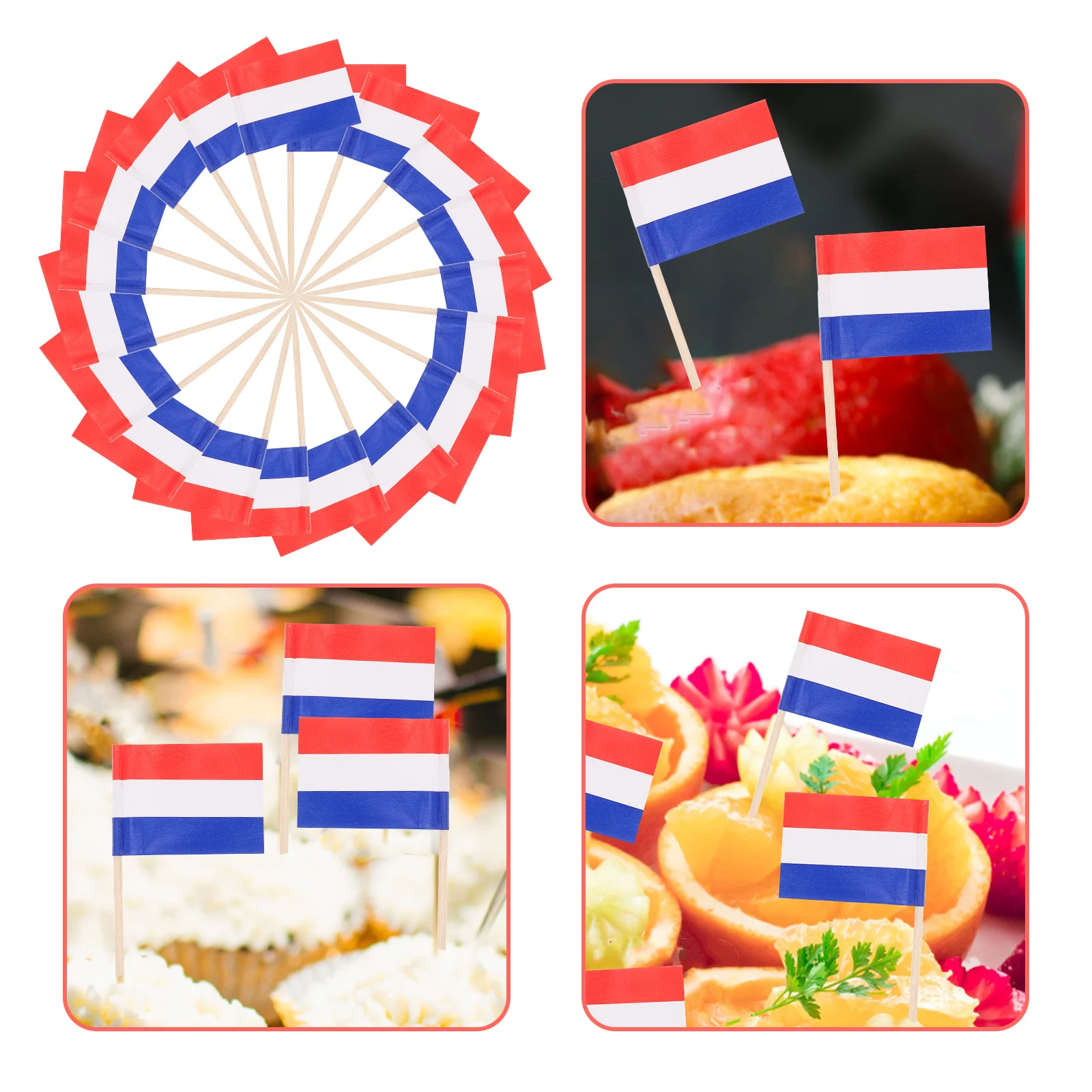 

100Pcs Decorative Flag Picks Toothpicks Creative Cake Toppers Party Fruit Food Picks Dessert Other Kitchen & Dining Items