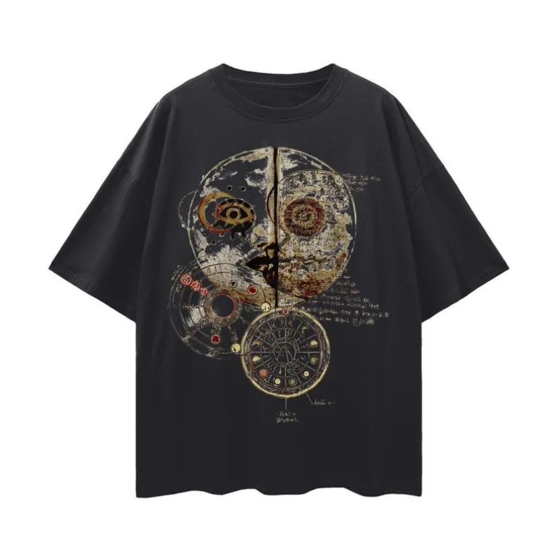Fear and Hunger T Shirt Indie Horror RPG Celestial Astrology Graphic Tee Unisex Dark Fantasy Casual Short Sleeve Streetwear Top
