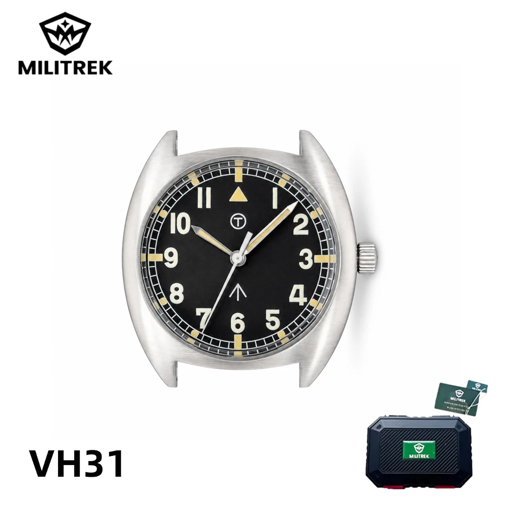 MILITREK New MT9004 Men Retro Pilot Field Watch VH31 Quartz Movement 100 Waterproof Anti-reflective Sapphire Luminous Wristwatch