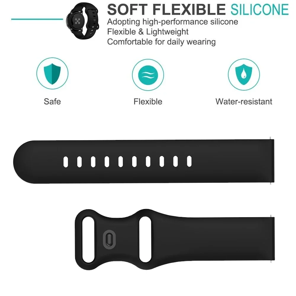 Pulseira de relógio de silicone 20mm 22mm para samsung galaxy watch active 2 watch 3/4/5 pro 45mm s3 pulseira galaxy watch 7 6 banda oficial