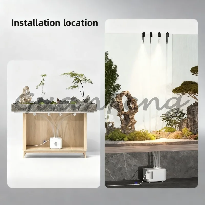 Humidifier Sprayer with Automatic Water Replenishment Function, Spray Generator for Aquariums, Garden Rockery Water Features
